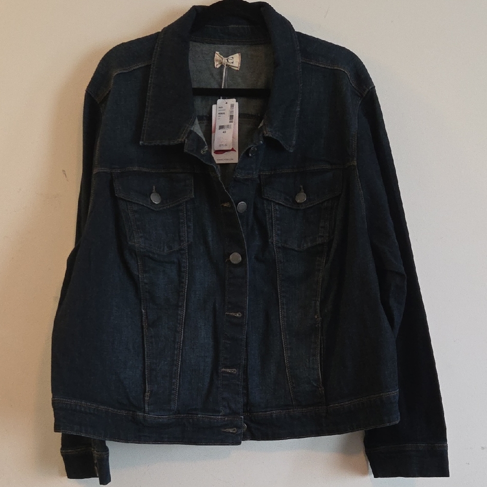 Addition Elle Dark Blue Jean Jacket Size 4X